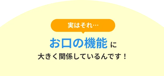 実はそれ…お口の機能に大きく関係しているんです!